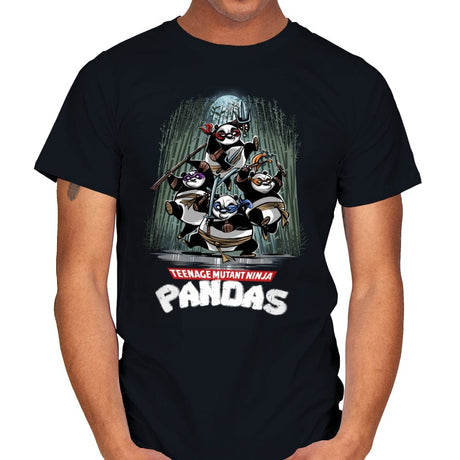 Teenage Mutant Ninja Pandas - Mens T-Shirts RIPT Apparel Small / Black