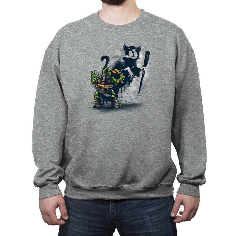 Teenage Mutant Street Art - Crew Neck Sweatshirt Crew Neck Sweatshirt RIPT Apparel