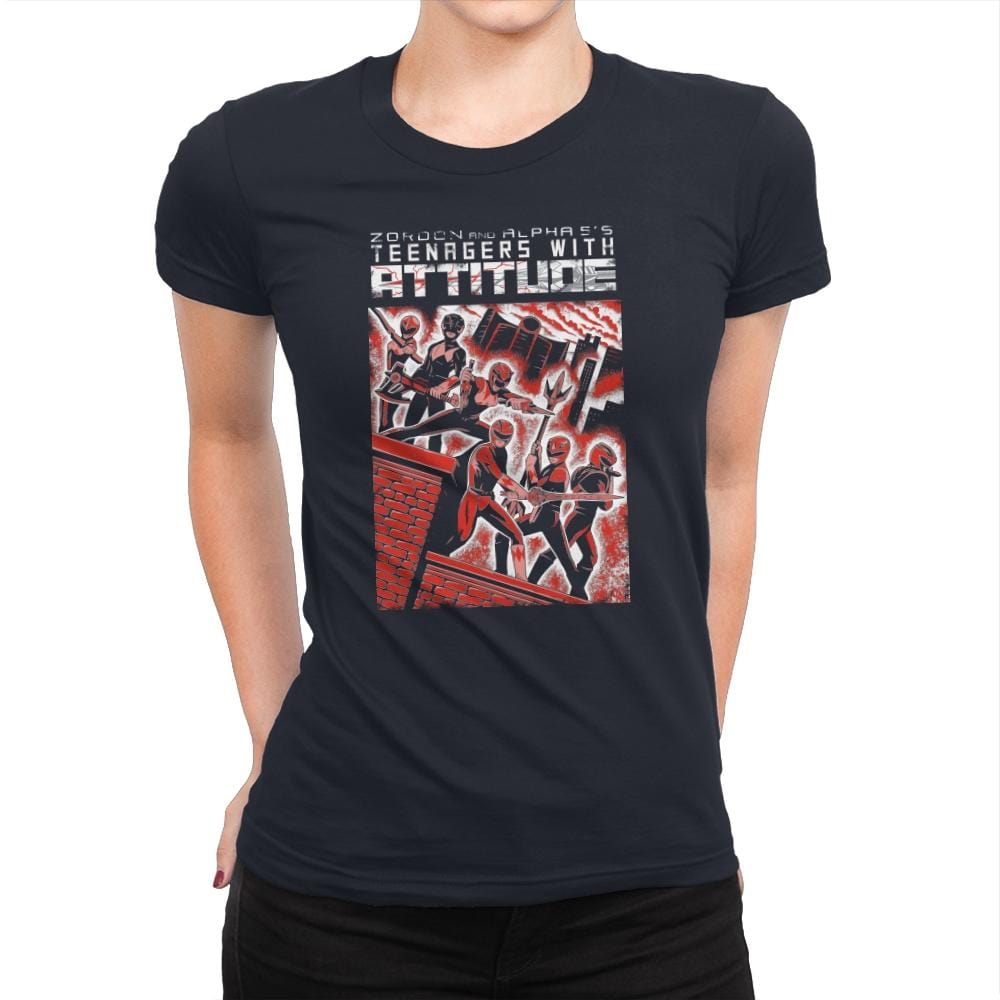 Teenagers with Attitude - Womens Premium T-Shirts RIPT Apparel Small / Midnight Navy