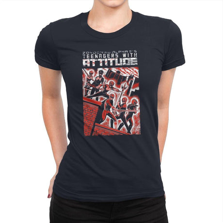 Teenagers with Attitude - Womens Premium T-Shirts RIPT Apparel Small / Midnight Navy