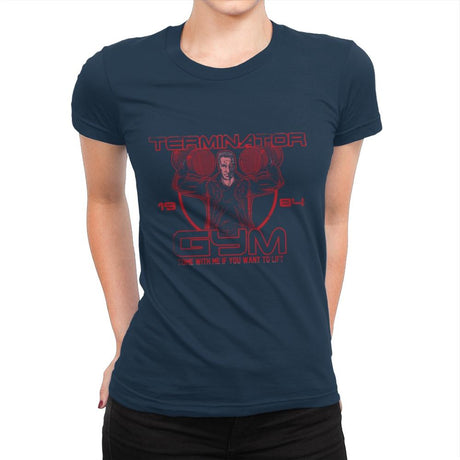 Terminator Gym - Womens Premium T-Shirts RIPT Apparel Small / Midnight Navy