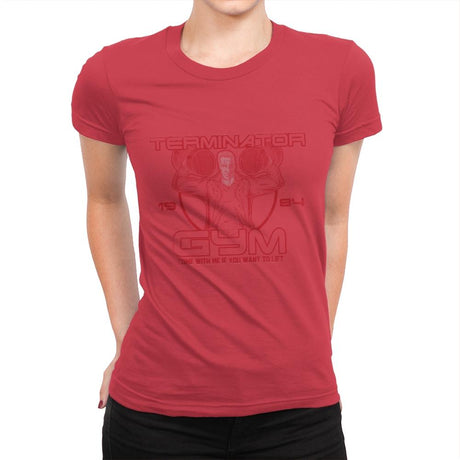 Terminator Gym - Womens Premium T-Shirts RIPT Apparel Small / Red