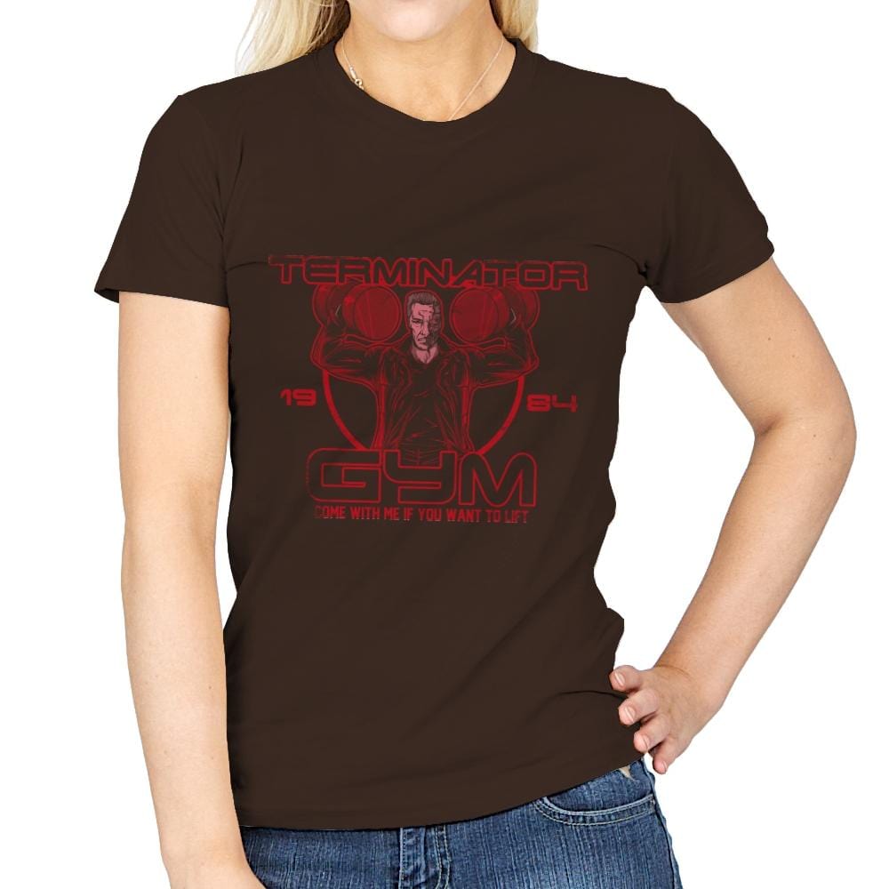 Terminator Gym - Womens T-Shirts RIPT Apparel Small / Dark Chocolate