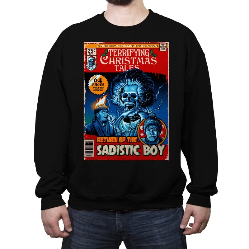 Terrifying Christmas Tales - Crew Neck Sweatshirt Crew Neck Sweatshirt RIPT Apparel Small / Black