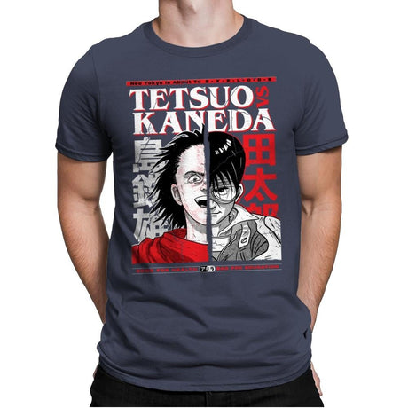 Tetsuo VS Kaneda - Mens Premium T-Shirts RIPT Apparel Small / Indigo