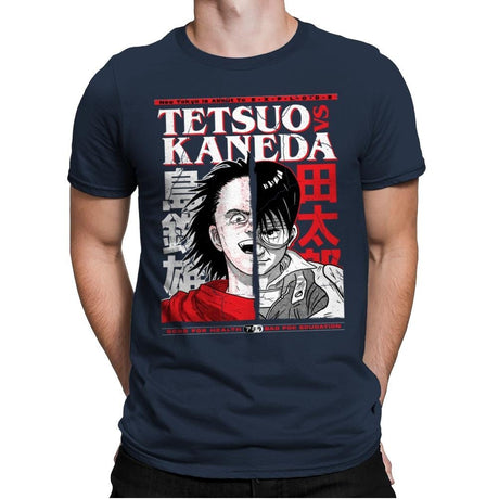 Tetsuo VS Kaneda - Mens Premium T-Shirts RIPT Apparel Small / Midnight Navy