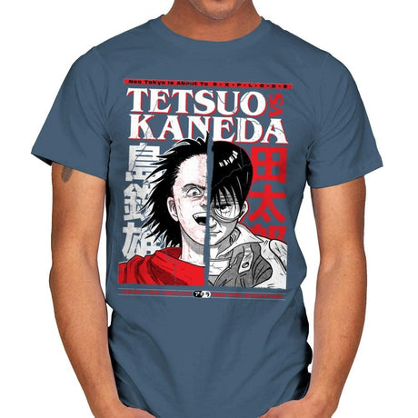 Tetsuo VS Kaneda - Mens T-Shirts RIPT Apparel Small / Indigo Blue