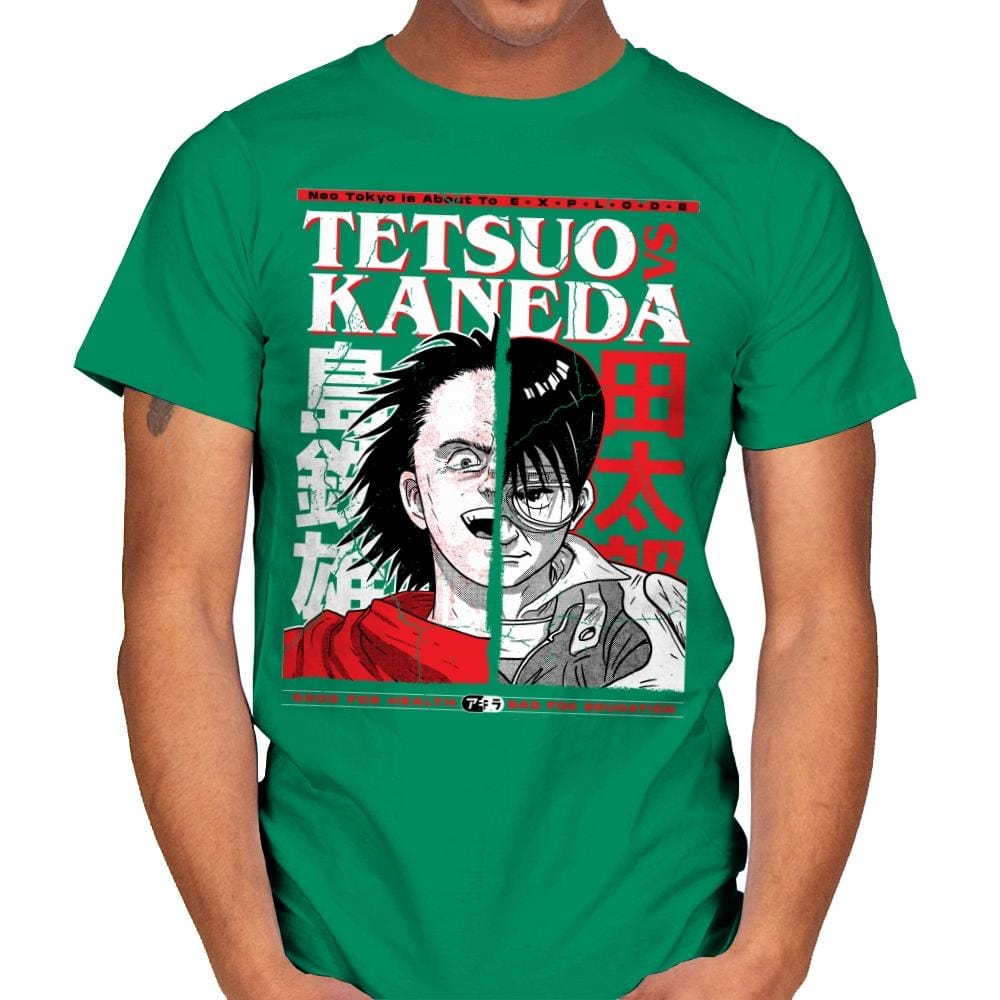 Tetsuo VS Kaneda - Mens T-Shirts RIPT Apparel Small / Kelly Green