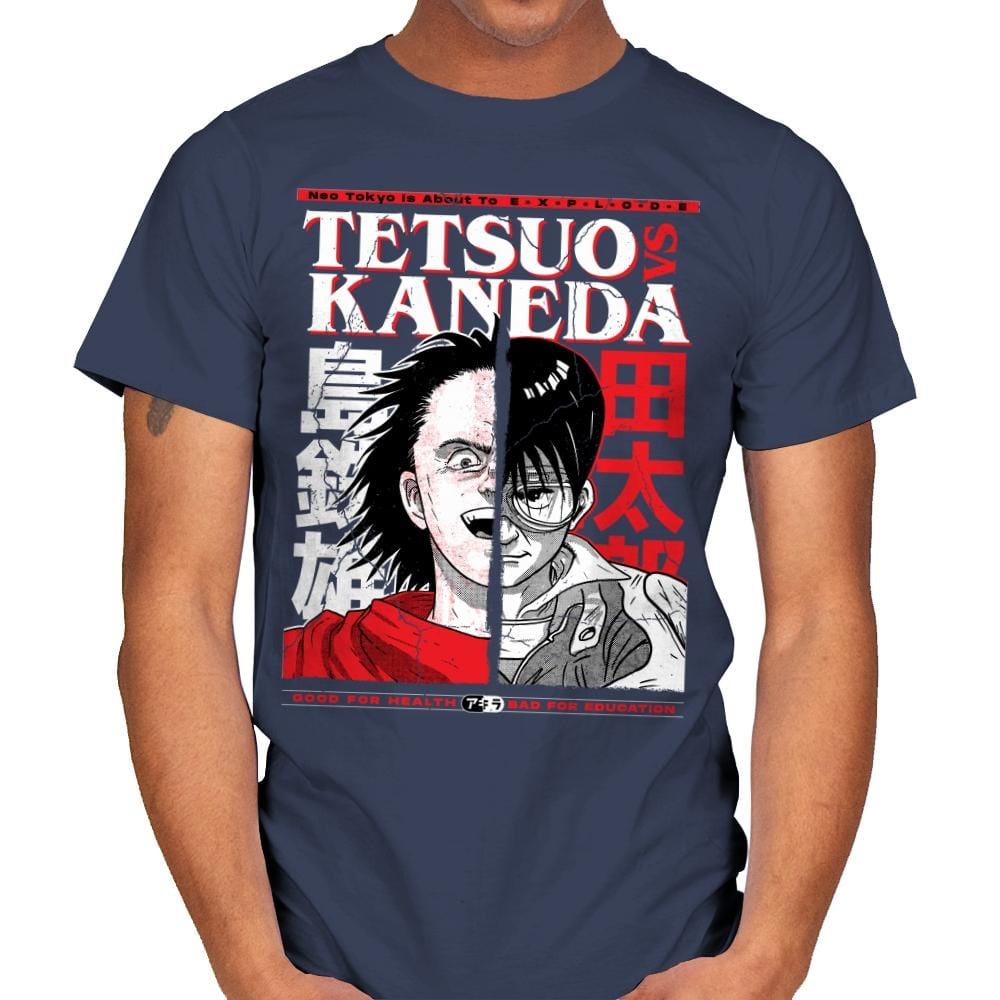 Tetsuo VS Kaneda - Mens T-Shirts RIPT Apparel Small / Navy