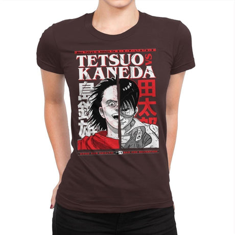 Tetsuo VS Kaneda - Womens Premium T-Shirts RIPT Apparel Small / Dark Chocolate