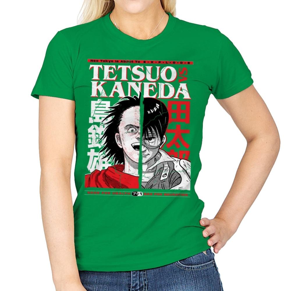 Tetsuo VS Kaneda - Womens T-Shirts RIPT Apparel Small / Irish Green