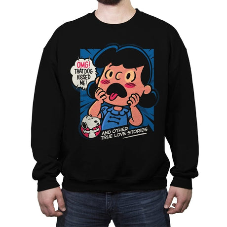 That Dog Kissed Me - Crew Neck Sweatshirt Crew Neck Sweatshirt RIPT Apparel Small / Black