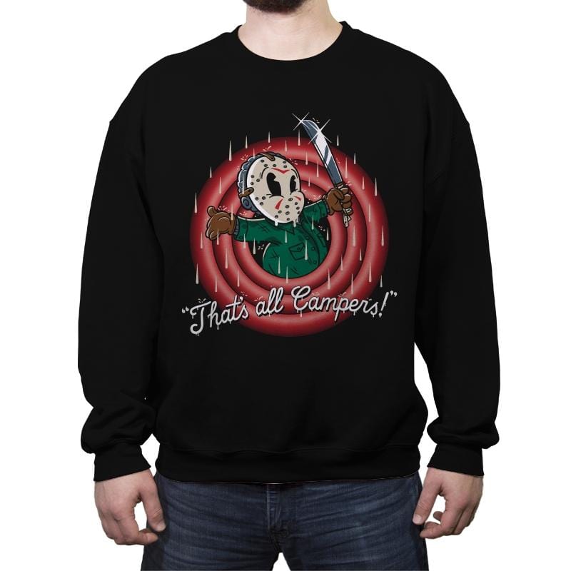 That's All Campers! - Crew Neck Sweatshirt Crew Neck Sweatshirt RIPT Apparel Small / Black