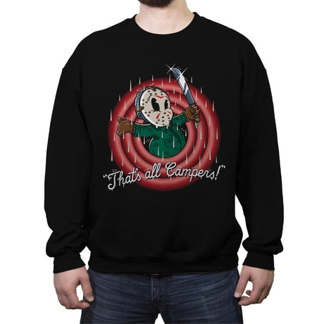That's All Campers! - Crew Neck Sweatshirt Crew Neck Sweatshirt RIPT Apparel Small / Black