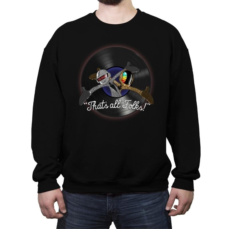 Thats All Folks - Crew Neck Sweatshirt Crew Neck Sweatshirt RIPT Apparel Small / Black
