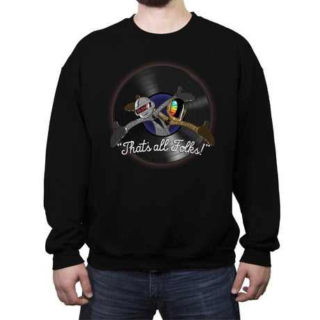 Thats All Folks - Crew Neck Sweatshirt Crew Neck Sweatshirt RIPT Apparel Small / Black