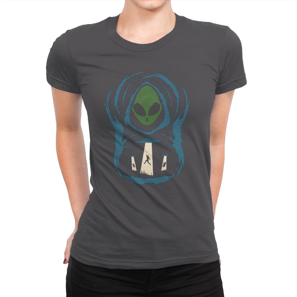 The Abduction In The Field - Womens Premium T-Shirts RIPT Apparel Small / Heavy Metal