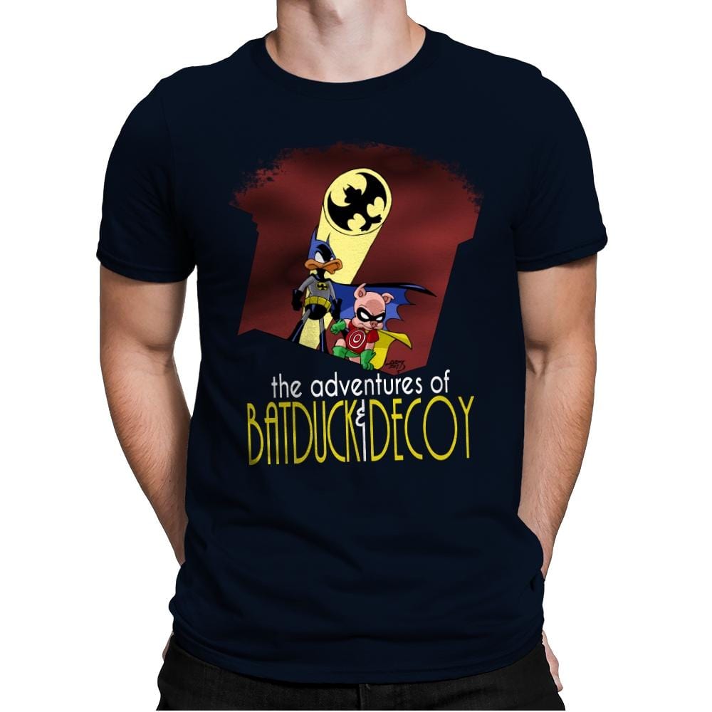 The Adventures of Batduck and Decoy - Anytime - Mens Premium T-Shirts RIPT Apparel Small / Midnight Navy