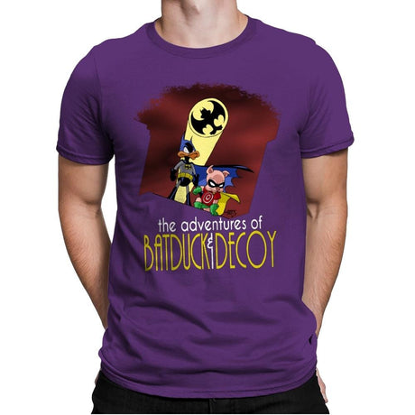 The Adventures of Batduck and Decoy - Anytime - Mens Premium T-Shirts RIPT Apparel Small / Purple Rush