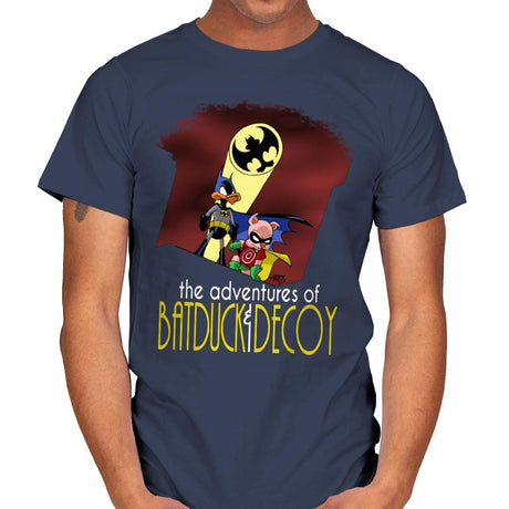 The Adventures of Batduck and Decoy - Anytime - Mens T-Shirts RIPT Apparel Small / Navy