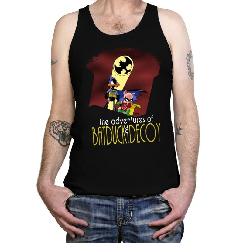 The Adventures of Batduck and Decoy - Tanktop Tanktop RIPT Apparel X-Small / Black