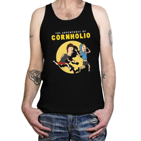 The Adventures of Cornholio - Tanktop Tanktop RIPT Apparel X-Small / Black