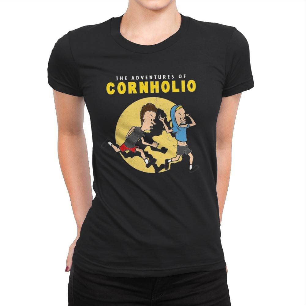 The Adventures of Cornholio - Womens Premium T-Shirts RIPT Apparel Small / Black