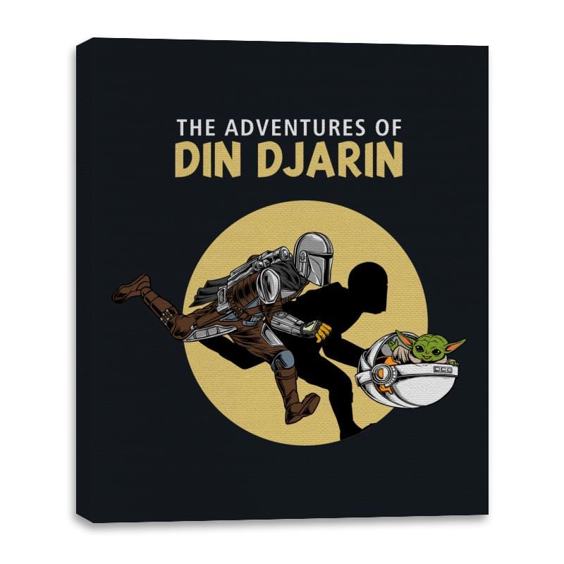 The Adventures of Din DJarin - Canvas Wraps Canvas Wraps RIPT Apparel 16x20 / Black