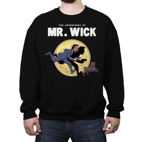 The Adventures of Mr. Wick - Crew Neck Sweatshirt Crew Neck Sweatshirt RIPT Apparel Small / Black