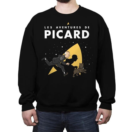 The Adventures of Picard - Crew Neck Sweatshirt Crew Neck Sweatshirt RIPT Apparel Small / Black