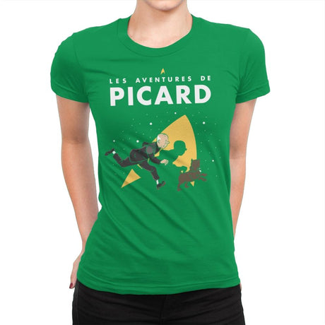The Adventures of Picard - Womens Premium T-Shirts RIPT Apparel Small / Kelly Green