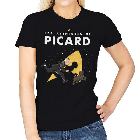The Adventures of Picard - Womens T-Shirts RIPT Apparel Small / Black