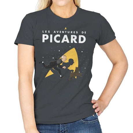 The Adventures of Picard - Womens T-Shirts RIPT Apparel Small / Charcoal