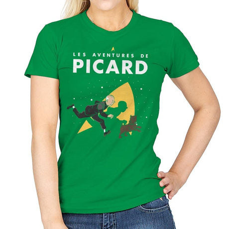 The Adventures of Picard - Womens T-Shirts RIPT Apparel Small / Irish Green