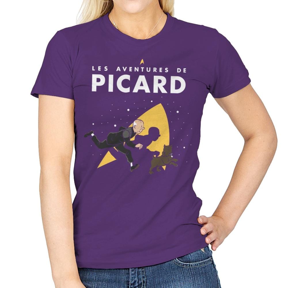 The Adventures of Picard - Womens T-Shirts RIPT Apparel Small / Purple
