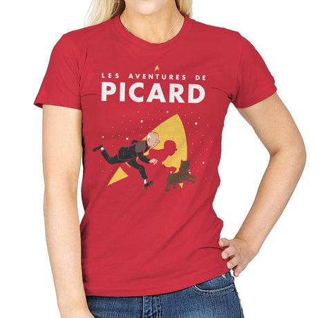 The Adventures of Picard - Womens T-Shirts RIPT Apparel Small / Red