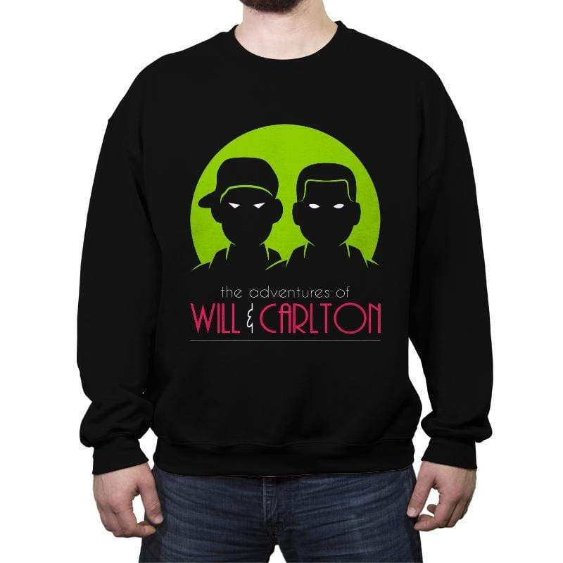 The Adventures Of Will and Carlton - Crew Neck Sweatshirt Crew Neck Sweatshirt RIPT Apparel Small / Black