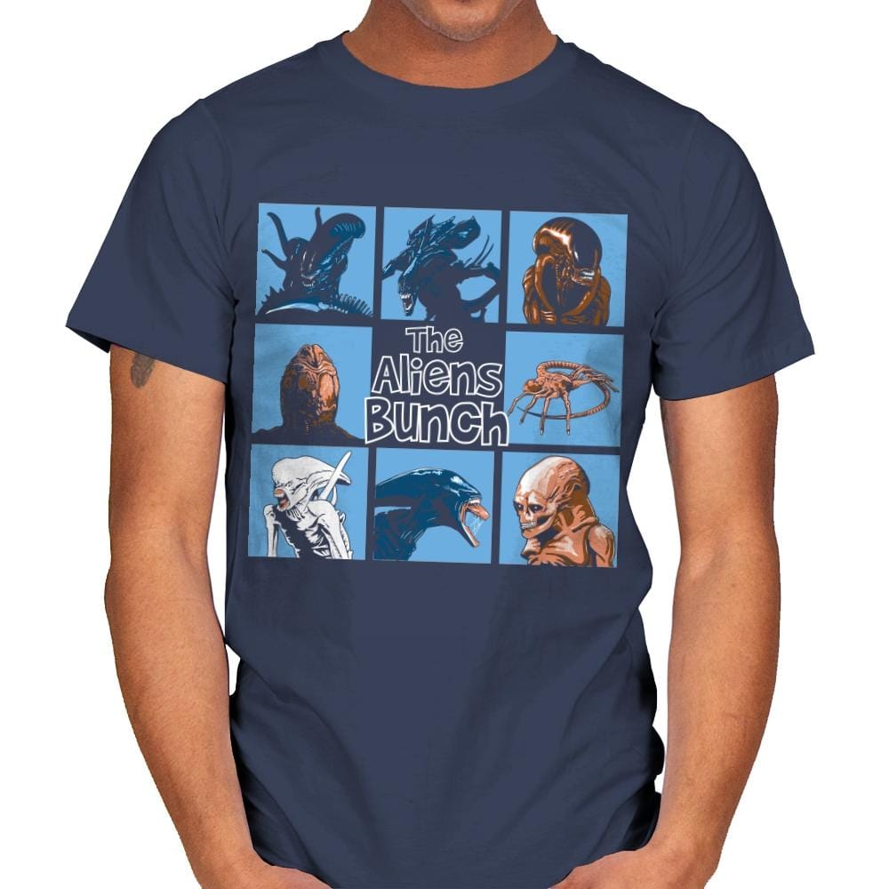 The Aliens Bunch - Mens T-Shirts RIPT Apparel Small / Navy