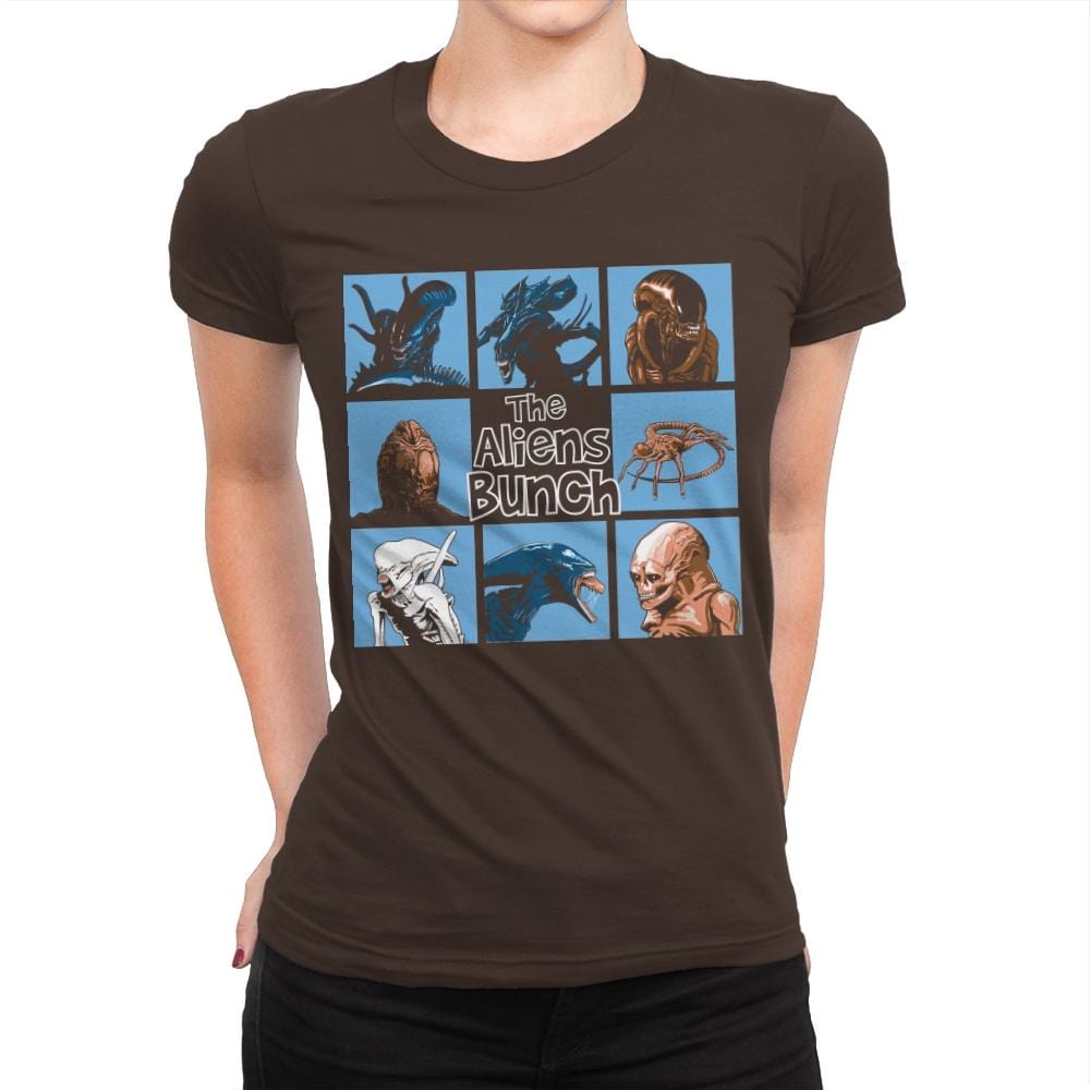 The Aliens Bunch - Womens Premium T-Shirts RIPT Apparel Small / Dark Chocolate