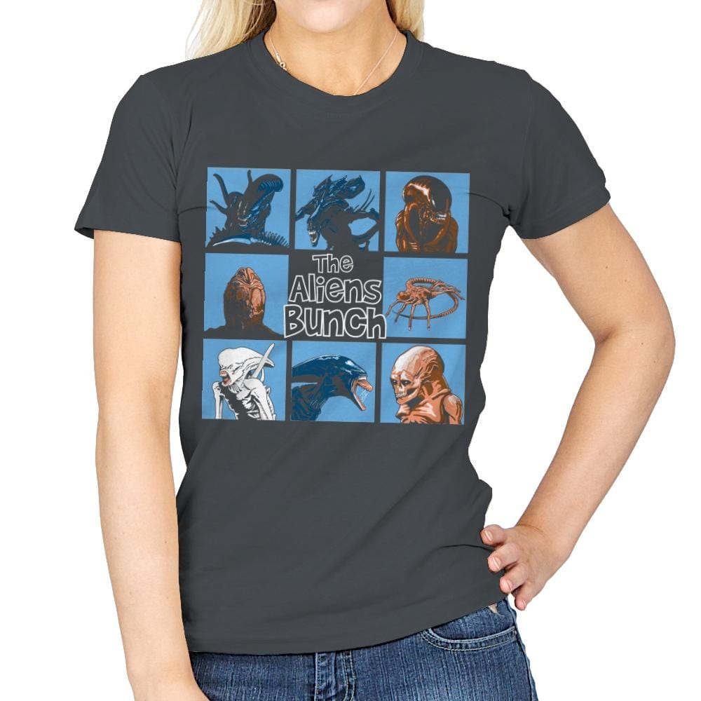 The Aliens Bunch - Womens T-Shirts RIPT Apparel Small / Charcoal