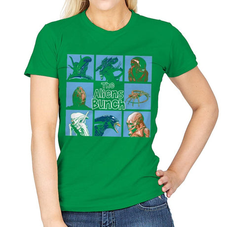 The Aliens Bunch - Womens T-Shirts RIPT Apparel Small / Irish Green