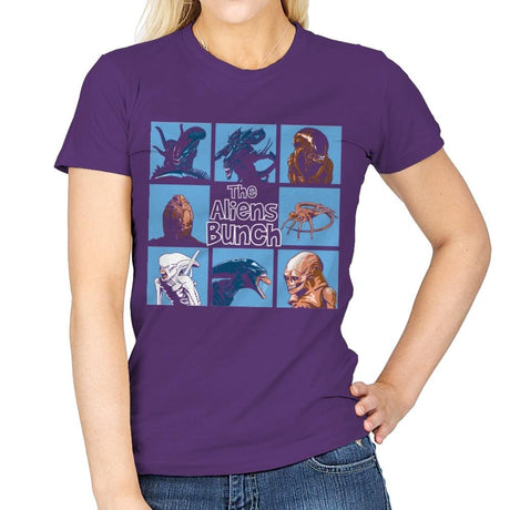 The Aliens Bunch - Womens T-Shirts RIPT Apparel Small / Purple