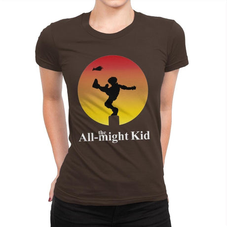 the All-might Kid - Womens Premium T-Shirts RIPT Apparel Small / Dark Chocolate