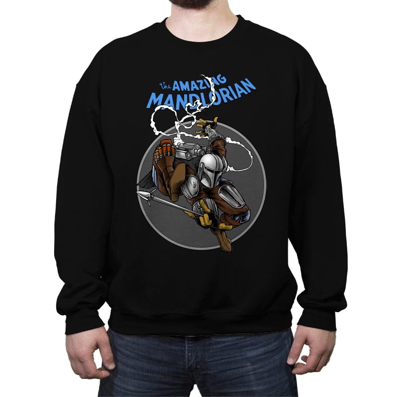 The Amazing Mandalorian - Crew Neck Sweatshirt Crew Neck Sweatshirt RIPT Apparel Small / Black