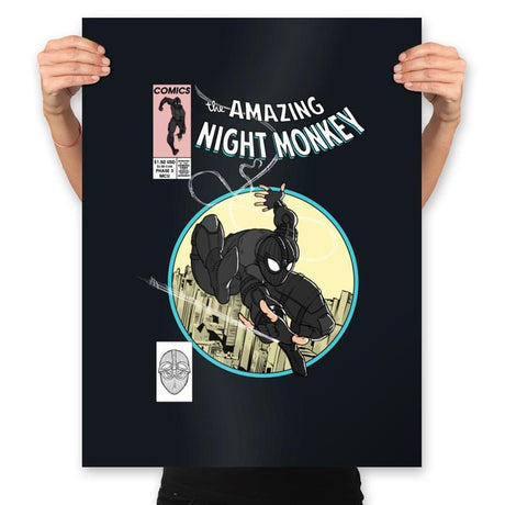 The Amazing Night Monkey - Anytime - Prints Posters RIPT Apparel 18x24 / Black