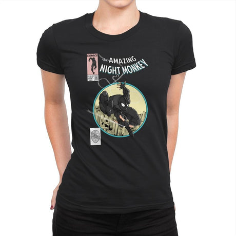 The Amazing Night Monkey - Anytime - Womens Premium T-Shirts RIPT Apparel Small / Black