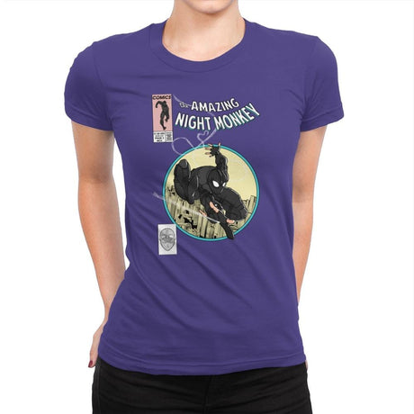 The Amazing Night Monkey - Anytime - Womens Premium T-Shirts RIPT Apparel Small / Purple Rush