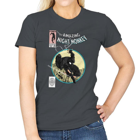 The Amazing Night Monkey - Anytime - Womens T-Shirts RIPT Apparel Small / Charcoal