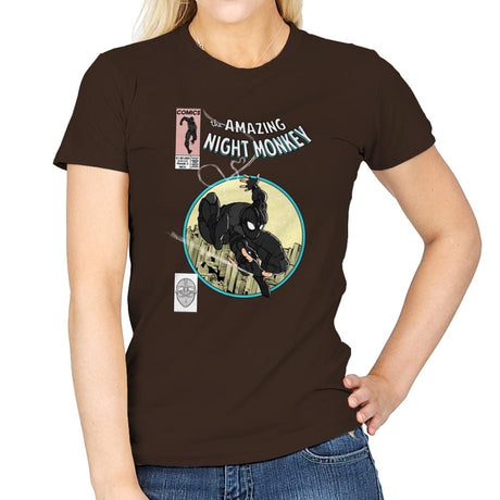 The Amazing Night Monkey - Anytime - Womens T-Shirts RIPT Apparel Small / Dark Chocolate