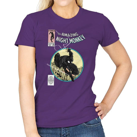 The Amazing Night Monkey - Anytime - Womens T-Shirts RIPT Apparel Small / Purple